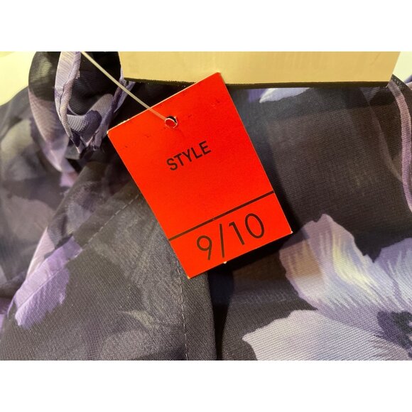 Jodi Michaels Purple Floral Slip Maxi Dress w/Matching Chiffon Jacket Size 9/10 - Picture 13 of 14